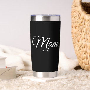 Botella Aislada Regalo de Mamá con Letra Blanca Establecida