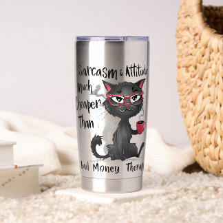 Botella Aislada Regalo divertido para amantes de gatos con sarcasm