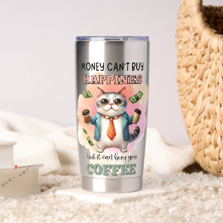 Botella Aislada Regalo divertido para amantes de gatos: el dinero