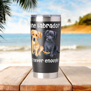 Botella Aislada Regalo divertido para perro de Labrador negro dora