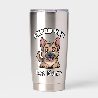 Botella Aislada Regalo personalizado de perro pastor alemán 'Te es
