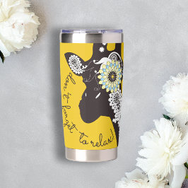 Botella Aislada Relax - Yellow Funky Funny Giraffe