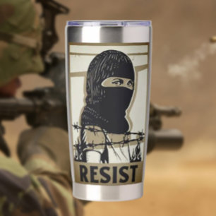 Botella Aislada Resistir el Tumbler térmico - Mujer en máscara de 