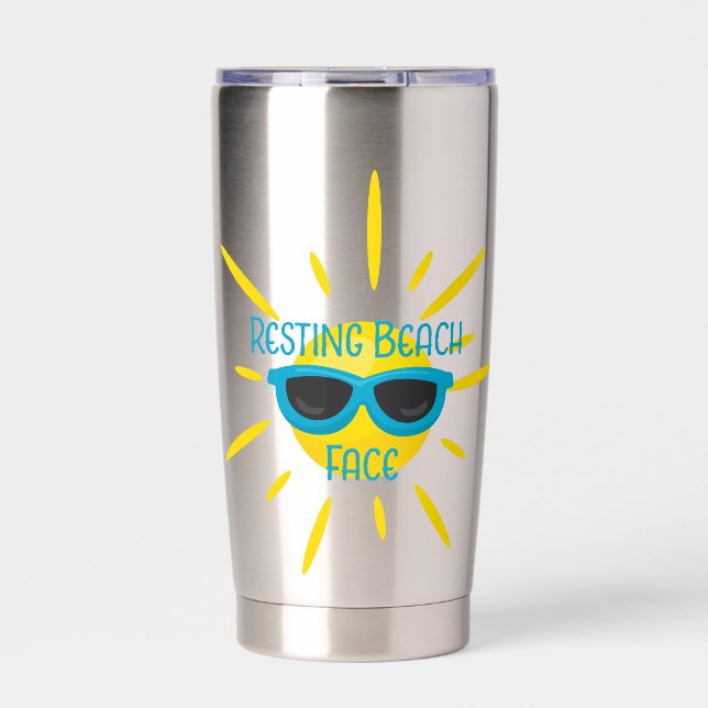 Botella Aislada Resting Beach Face Gafas de sol personalizadas (Frente)
