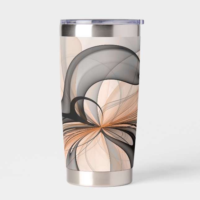 Botella Aislada Resumen Antracita Grey Siena Arte Fractal Moderno (Izquierdo)