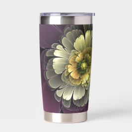 Botella Aislada Resumen de la flor fractal gris purpur moderna