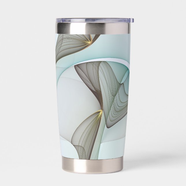 Botella Aislada Resumen Elegancia dorada turquesa moderna (Izquierdo)