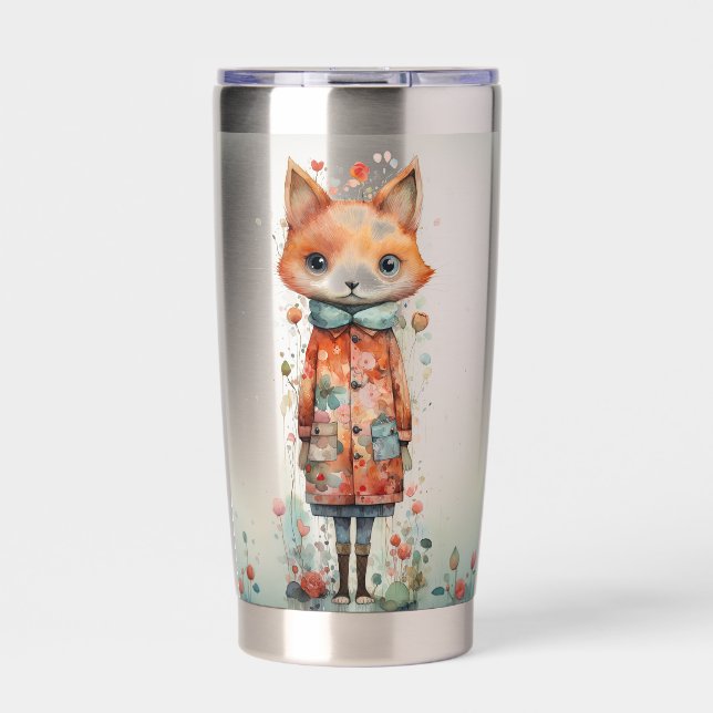 Botella Aislada Resumen Funky Fox Lady (Frente)