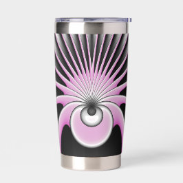 Botella Aislada Resumen moderno Arte fractal Figura negra rosa gri