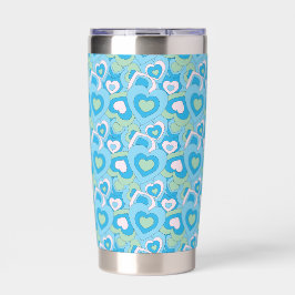 Botella Aislada Retro Turquoise Heart Tumbler