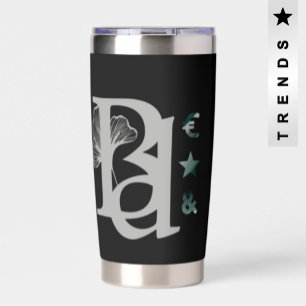 Botella Aislada RICH Water Bottle Trend Resumen Art Black Green