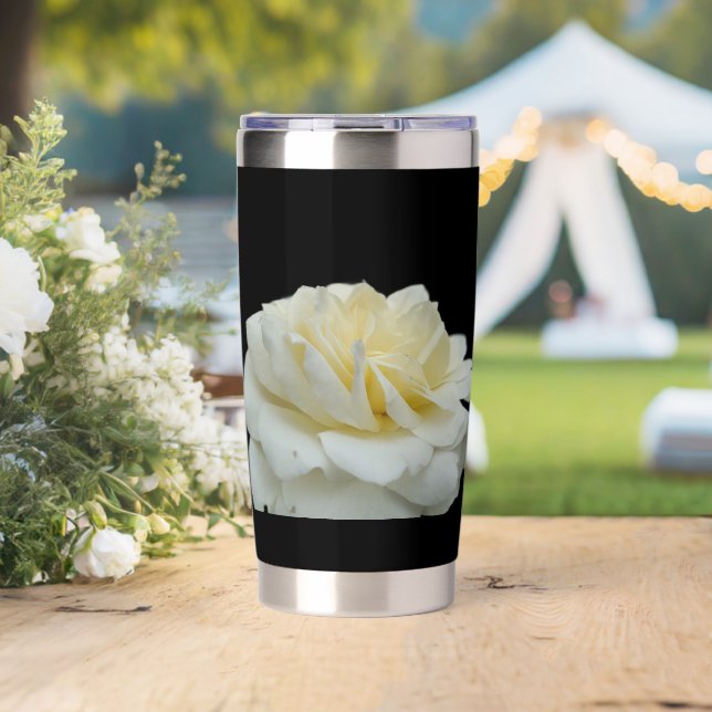 Botella Aislada Rosa Blanca (Boda (girado))