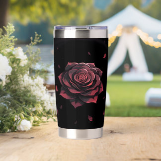 Botella Aislada Rosa Carmesí Eterna - Noir Gótico