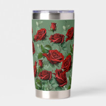 rosas en un tumbler