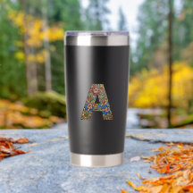 Rosemaling noruego Noruega Inicial A Tumbler