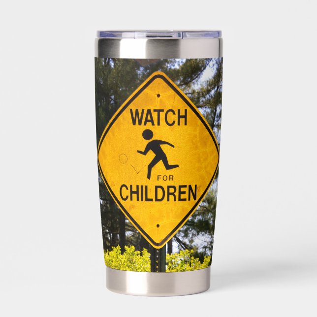 Botella Aislada Rótulo vial de Watch for Children (Frente)