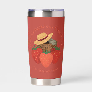 Botella Aislada Rustic Red Strawberry Patch Family Recipe Tumbler