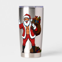 ¡Santa con músculos y signo de paz! Abdominales ma