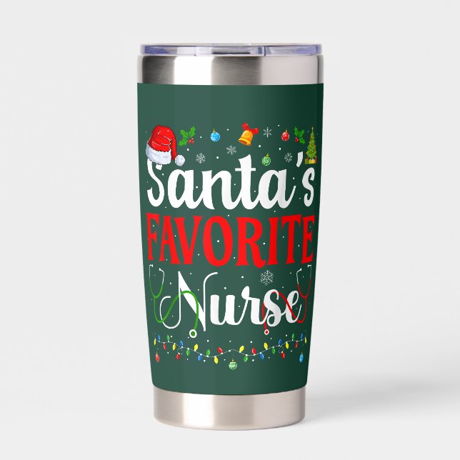 Botella Aislada Santa’s Favorite Nurse (Frente)