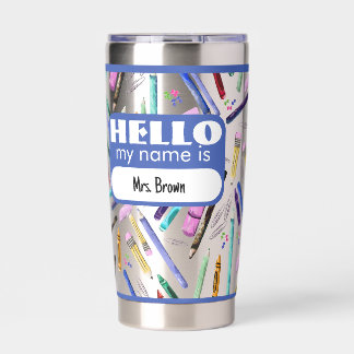 Botella Aislada School supplies pattern