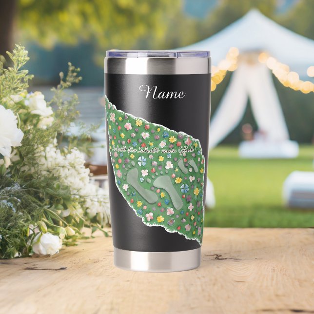 Botella Aislada Schritt für Schritt zum Glück Thermobecher  (Boda (girado))