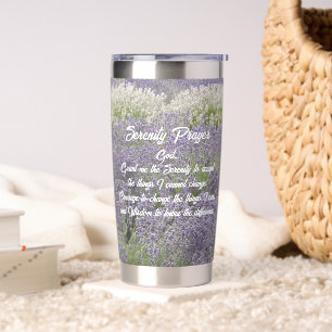 Botella Aislada Serenity Prayer Lavender Garden Floral