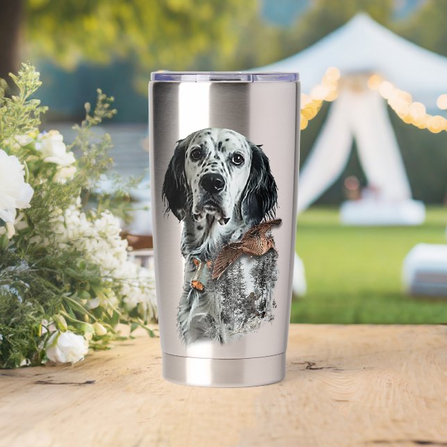 Botella Aislada Setter Inglés  (Boda (girado))