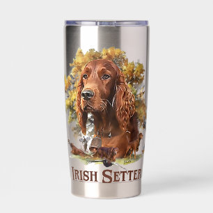 Botella Aislada Setter irlandés - Perro de pájaro ultravioleta