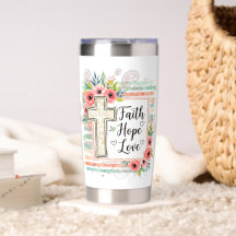Shabby Chic floral Faith Hope Love