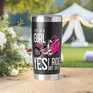 Botella Aislada Sí, soy una chica, sí, monto una moto de cross