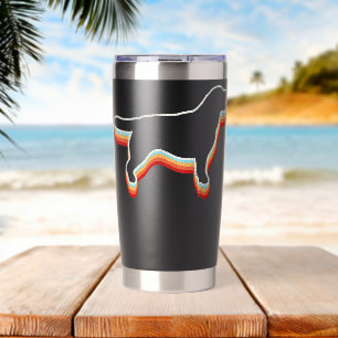 Botella Aislada Silhouette Retro Vintage De Animal Mascota Labrado