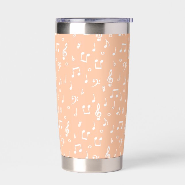 Botella Aislada símbolos musicales  vaso térmico (Izquierdo)