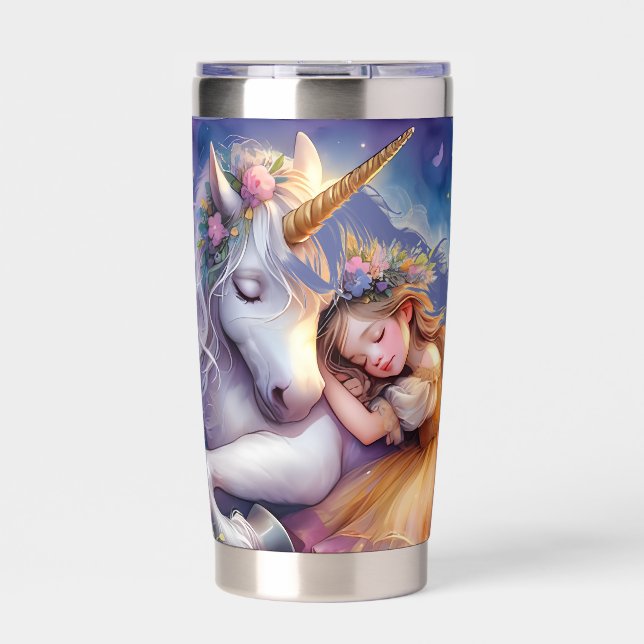 Botella Aislada Sleeping Girl Unicorn Dreamscape (Frente)