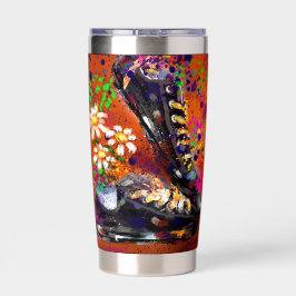 Botella Aislada Sneakers and Daisies Impresionista Naranja Magnet