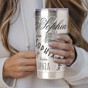 Botella Aislada Sophia Custom Name Blue Black