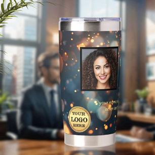 Botella Aislada Sparkles Personalizado Logo Photo Business