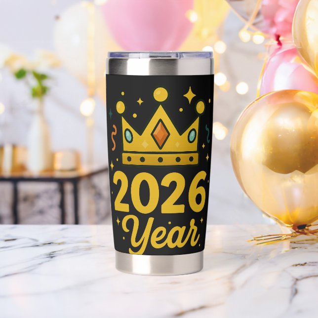 Botella Aislada Sparkling 2026 Crown (Despedida de soltero (girado))