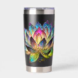 Botella Aislada Stained Glass Colorful Lotus Flower 