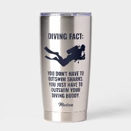 Botella Aislada Submarinismo con texto y nombre personalizado