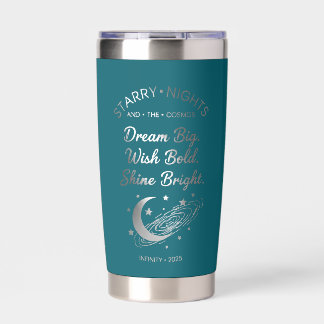 Botella Aislada Sueña Grande, Brilla Fuerte, Taza Aislada Verde Az