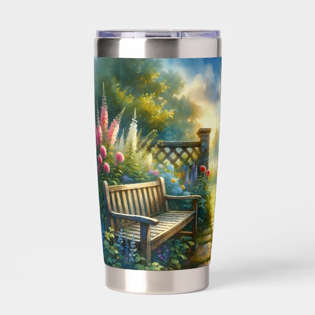 Botella Aislada Sunlit Garden Pathway Gate Scene (Frente)