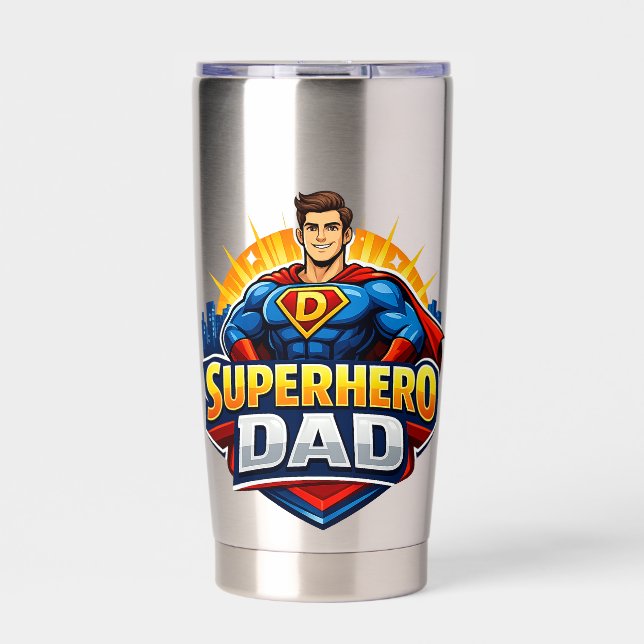 Botella Aislada Superhéro Papá (Frente)