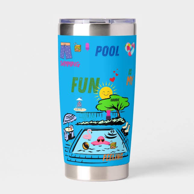 Botella Aislada Swimming Pool Fun (Frente)