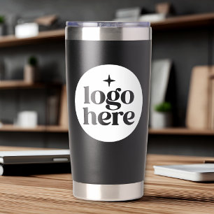Botella Aislada Taza aislada de 20oz con logotipo de empresa negra