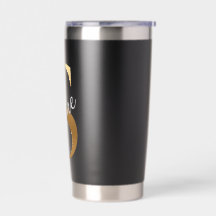 Taza aislada negra con monograma dorado, Brilla S
