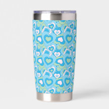 Taza con forma de corazón retro turquesa