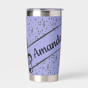 Botella Aislada Taza de café personalizada Black Musical