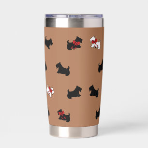 Botella Aislada Taza de café Terrier Escocés
