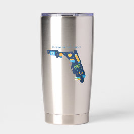 Botella Aislada Taza de FLVS del Estado de Florida