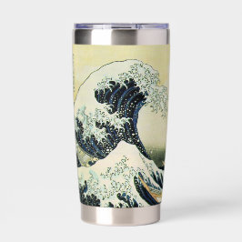 Botella Aislada Taza de Hokusai Gran Ola
